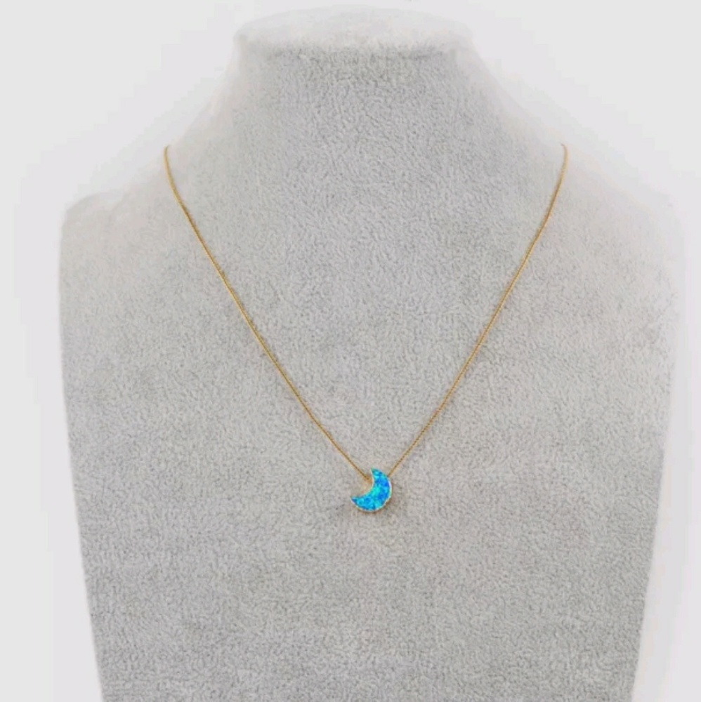 Only 1 of each-Japanese Opal moon necklace - Picture 4 of 7
